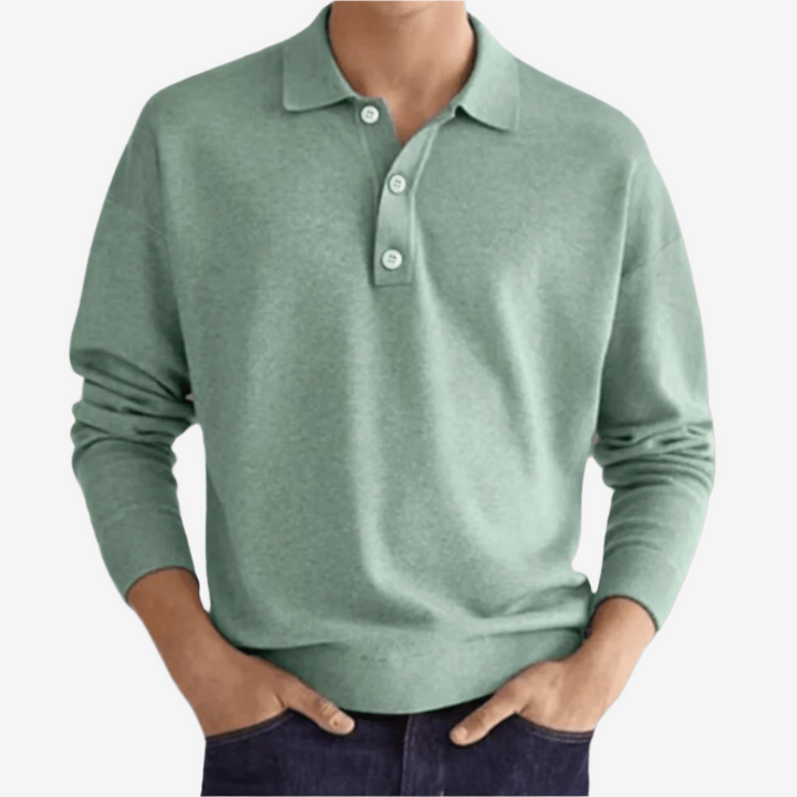 Polo-Pullover für den Herbst - Stillvolle Strick Langarm Polo für Herren