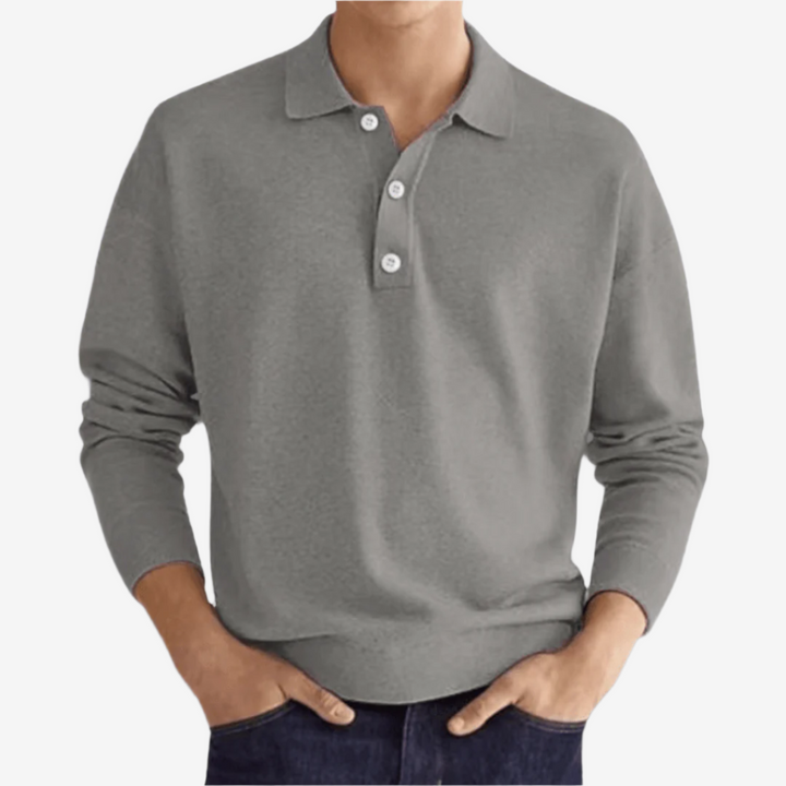 Polo-Pullover für den Herbst - Stillvolle Strick Langarm Polo für Herren