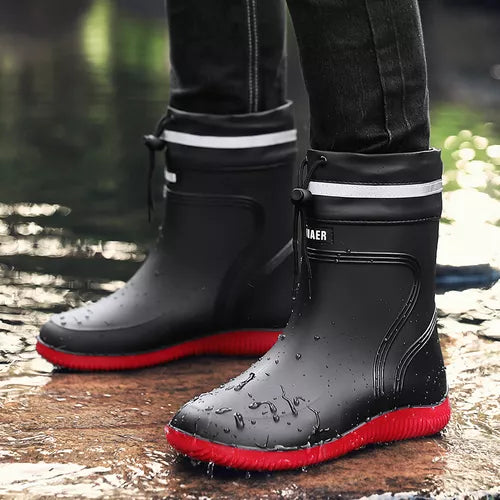 Regenstiefel für den Herbst - Wasserdichte Gummistiefel mit warmem Plüschfutter für Herren