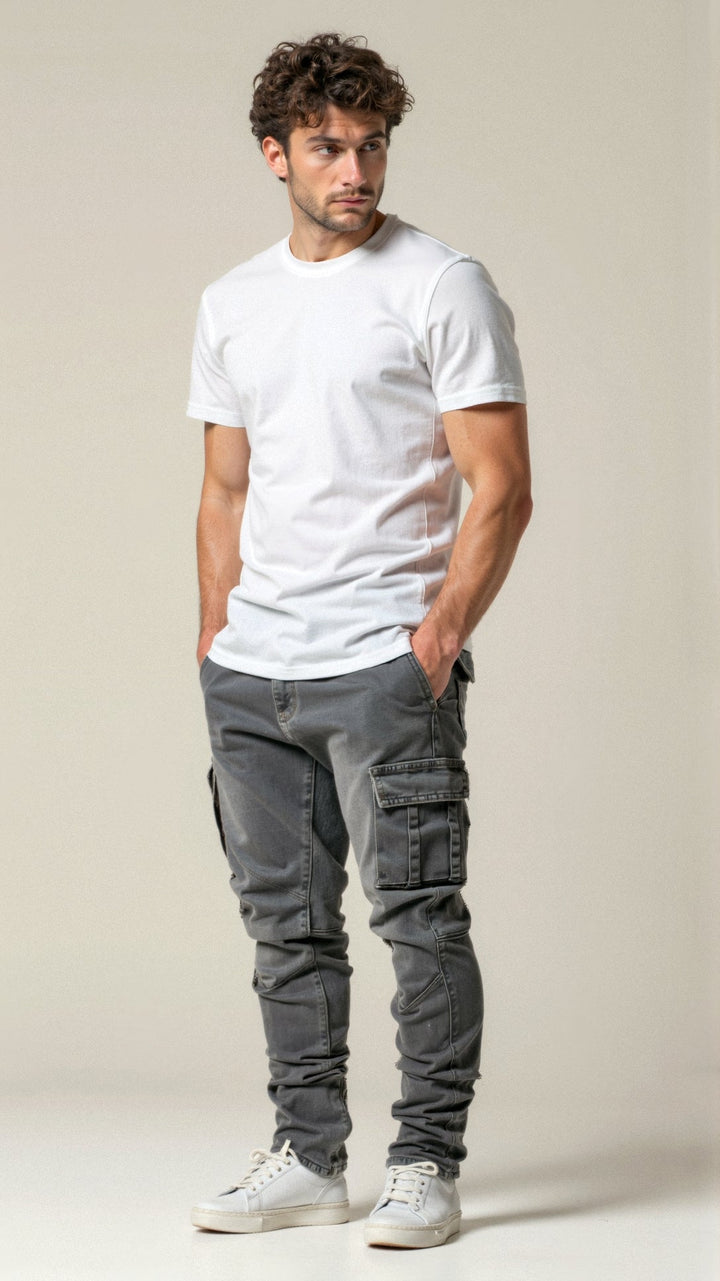 Dehnbare Cargo Jeans