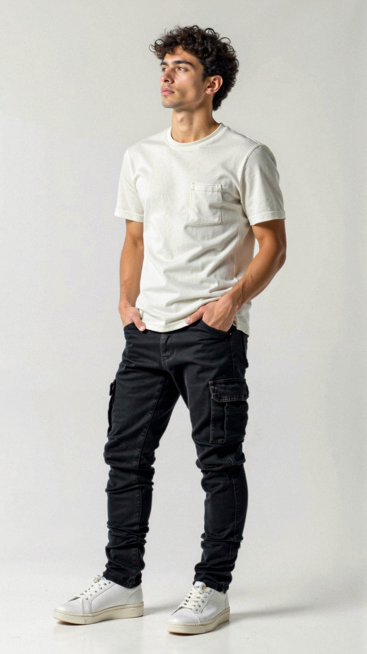 Dehnbare Cargo Jeans