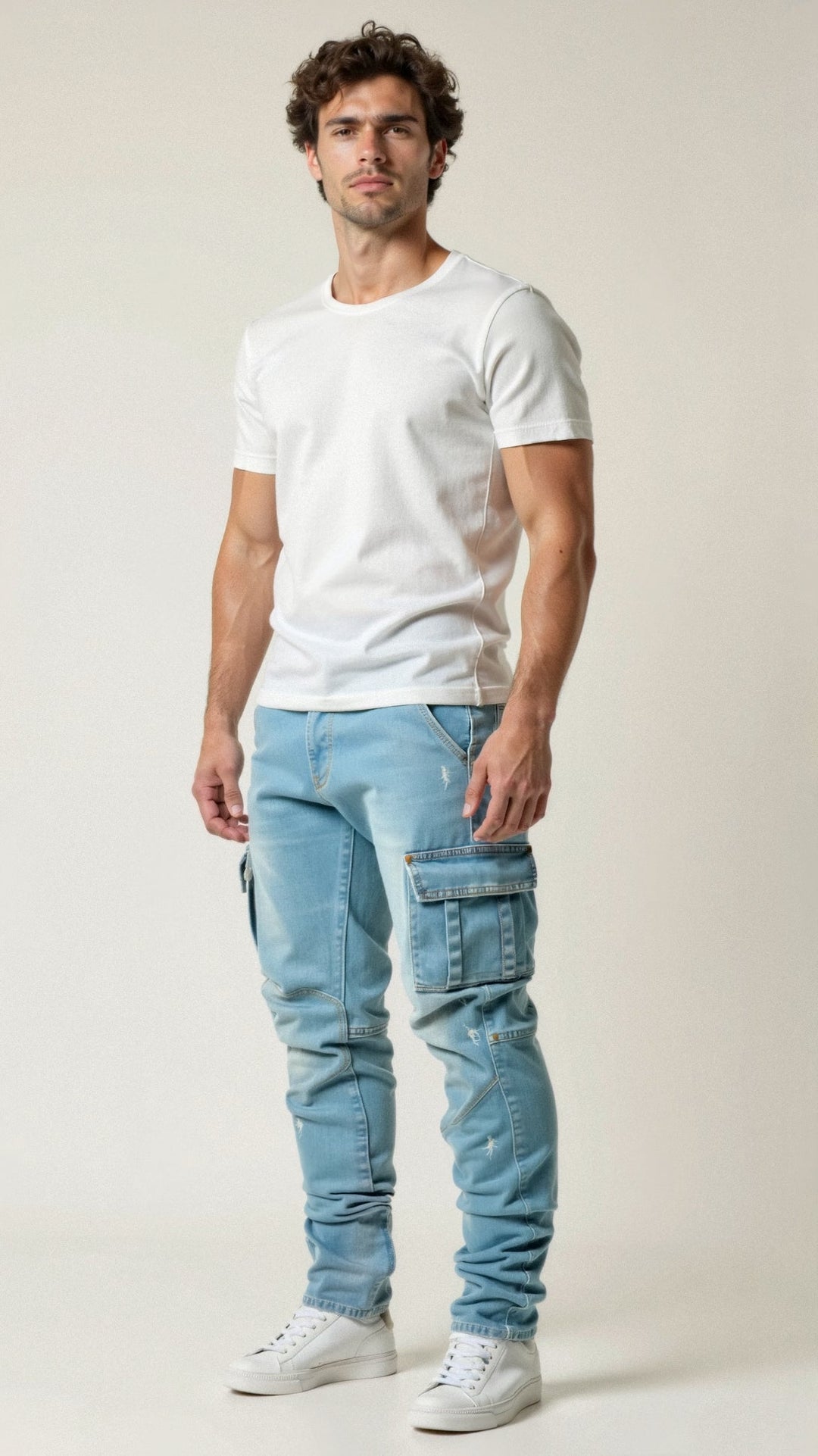 Dehnbare Cargo Jeans