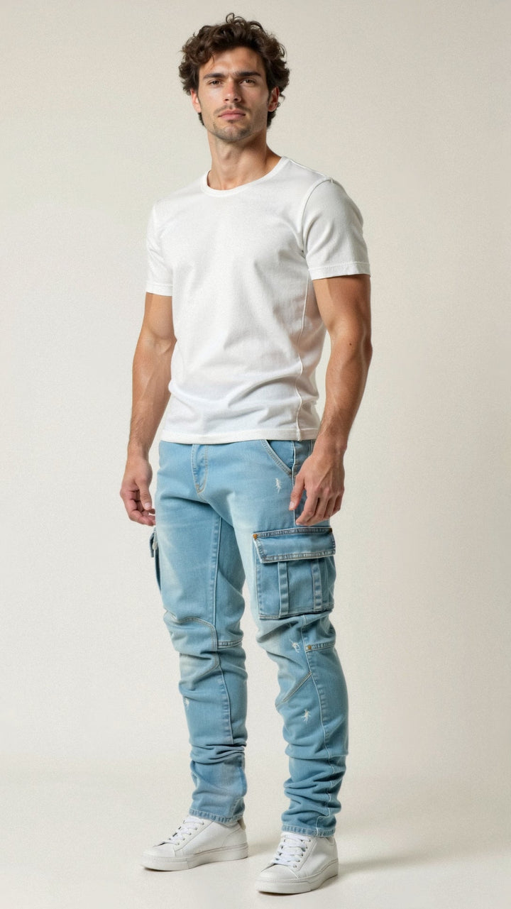 Dehnbare Cargo Jeans