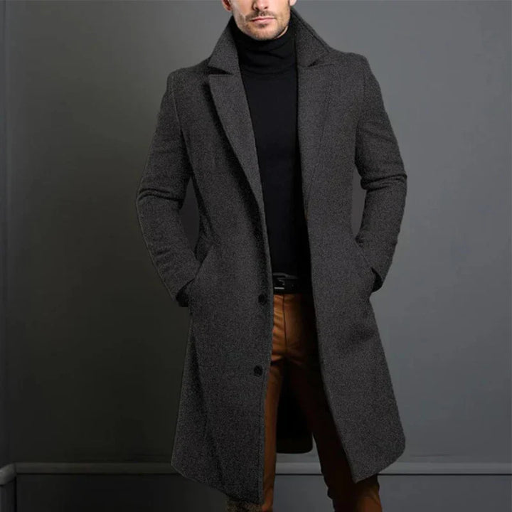 Wollmantel für Herren - Hochwertiger langer Mantel für Herbst & Winter
