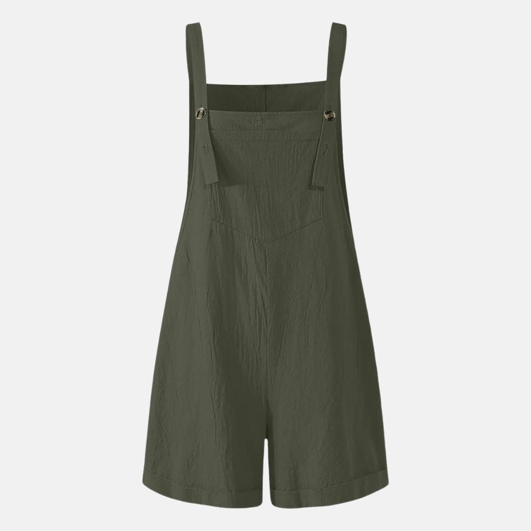 Sena Sommer Overall | Lässiger kurzer Boho-Stil Latzhose mit Tasche