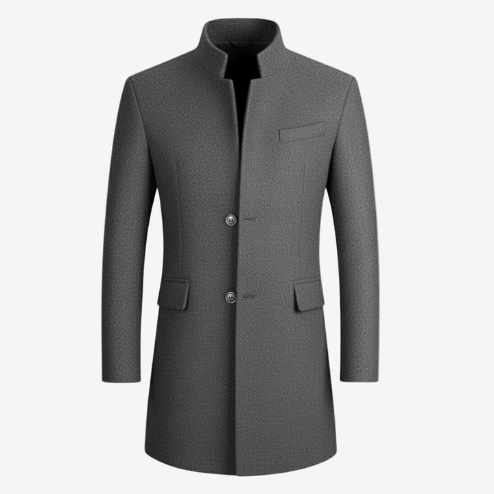 Herren Mantel – Eleganter Wintermantel mit Stehkragen und Knopfverschluss
