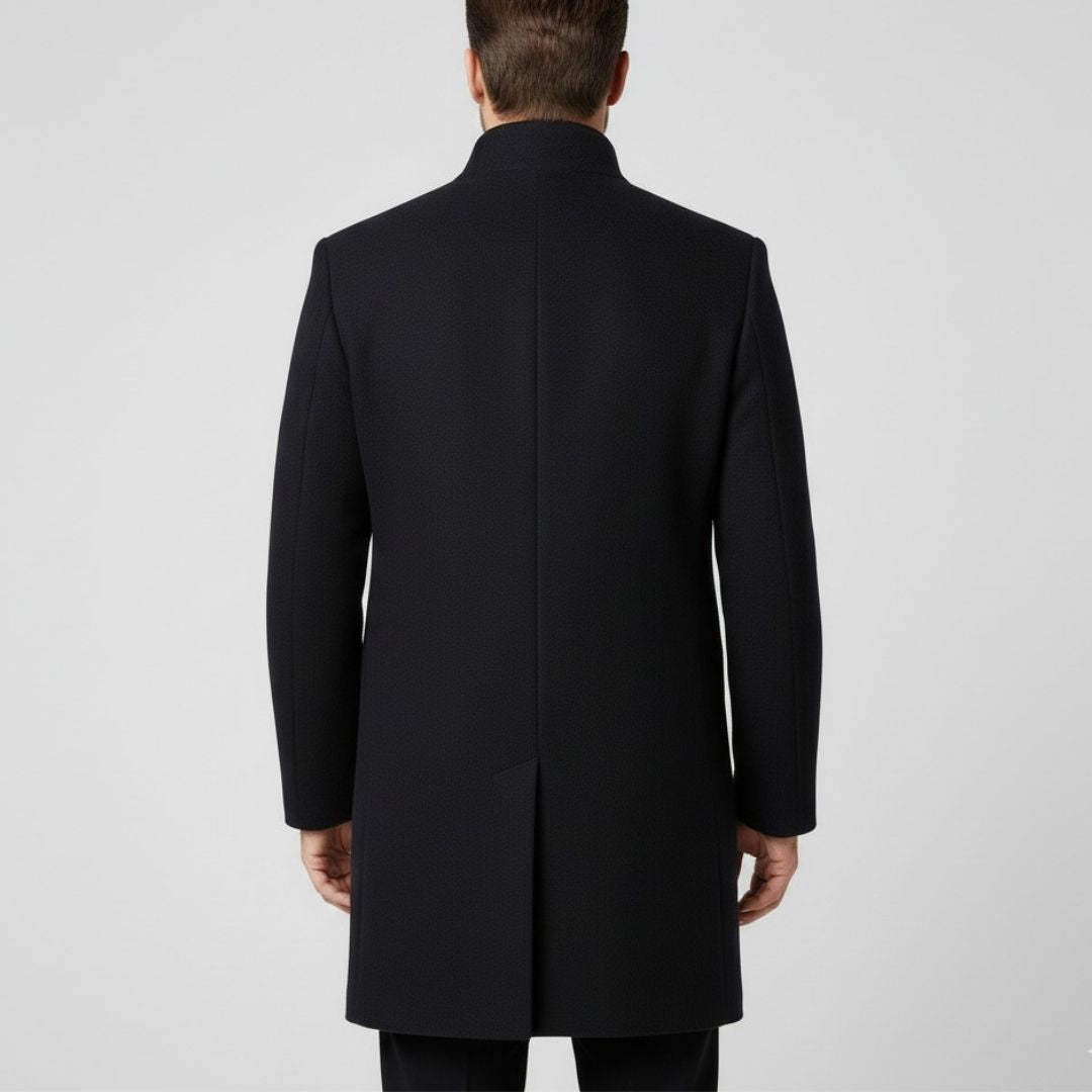 Herren Mantel – Eleganter Wintermantel mit Stehkragen und Knopfverschluss