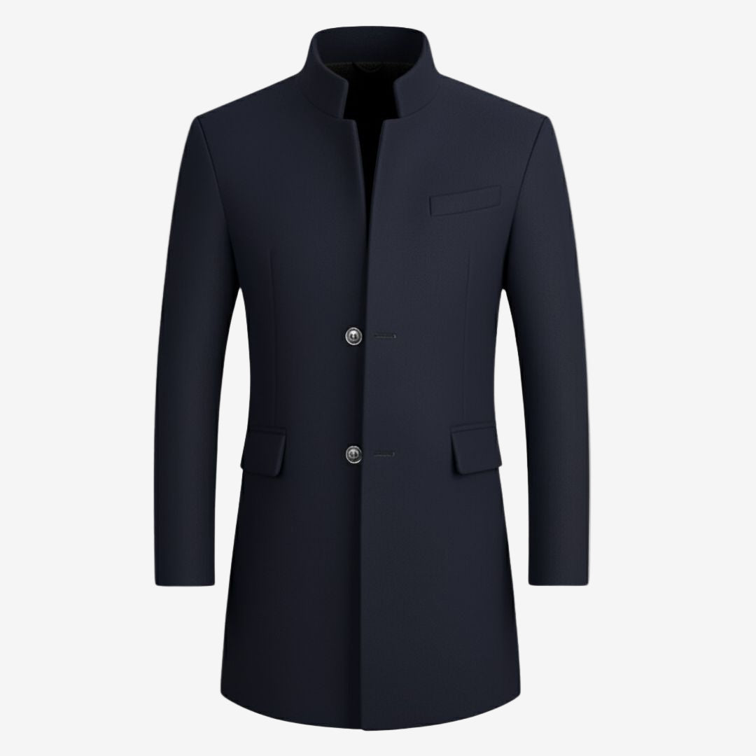 Herren Mantel – Eleganter Wintermantel mit Stehkragen und Knopfverschluss