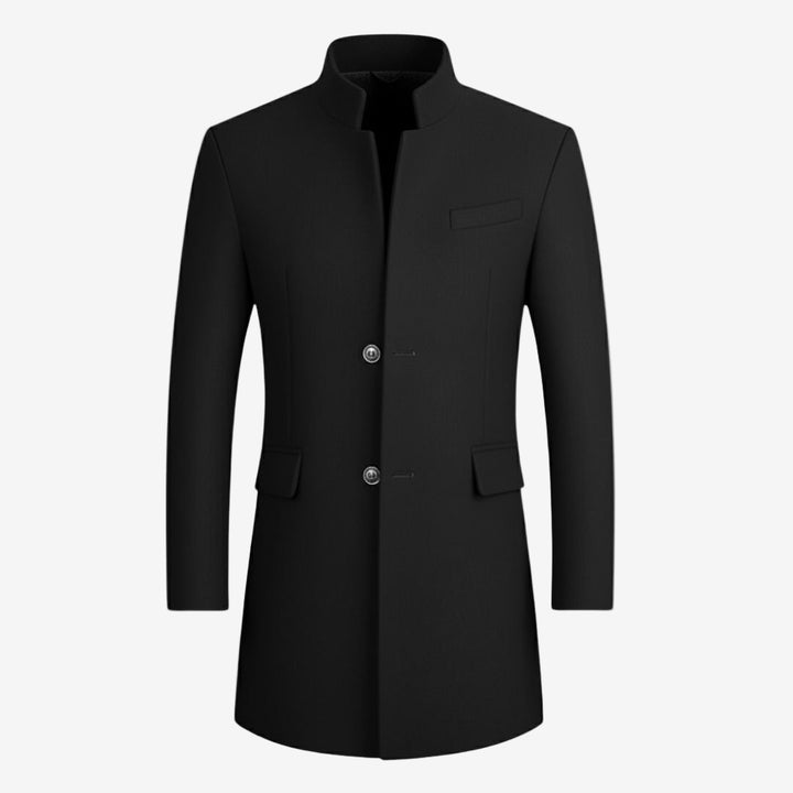 Herren Mantel – Eleganter Wintermantel mit Stehkragen und Knopfverschluss
