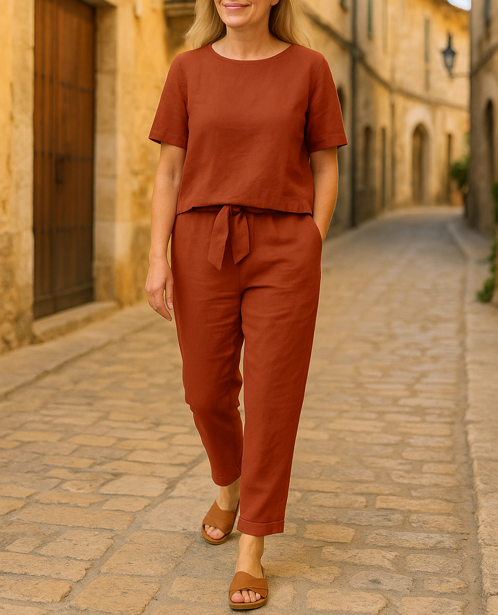 Zweiteiler für Damen - Luftiges Set mit Blusenshirt und Sommerhose