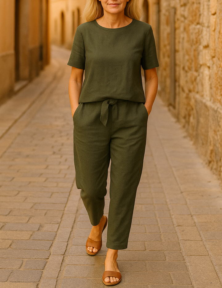 Zweiteiler für Damen - Luftiges Set mit Blusenshirt und Sommerhose