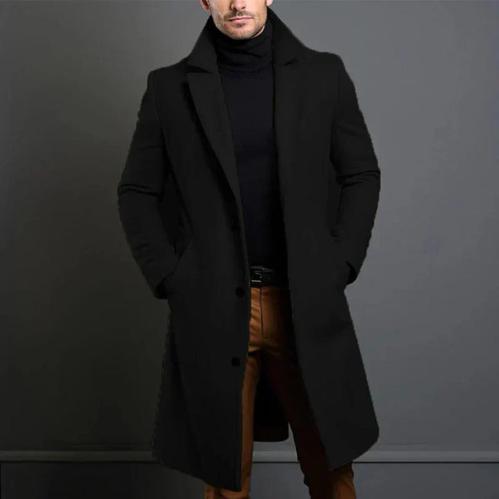 Wollmantel für Herren - Hochwertiger langer Mantel für Herbst & Winter