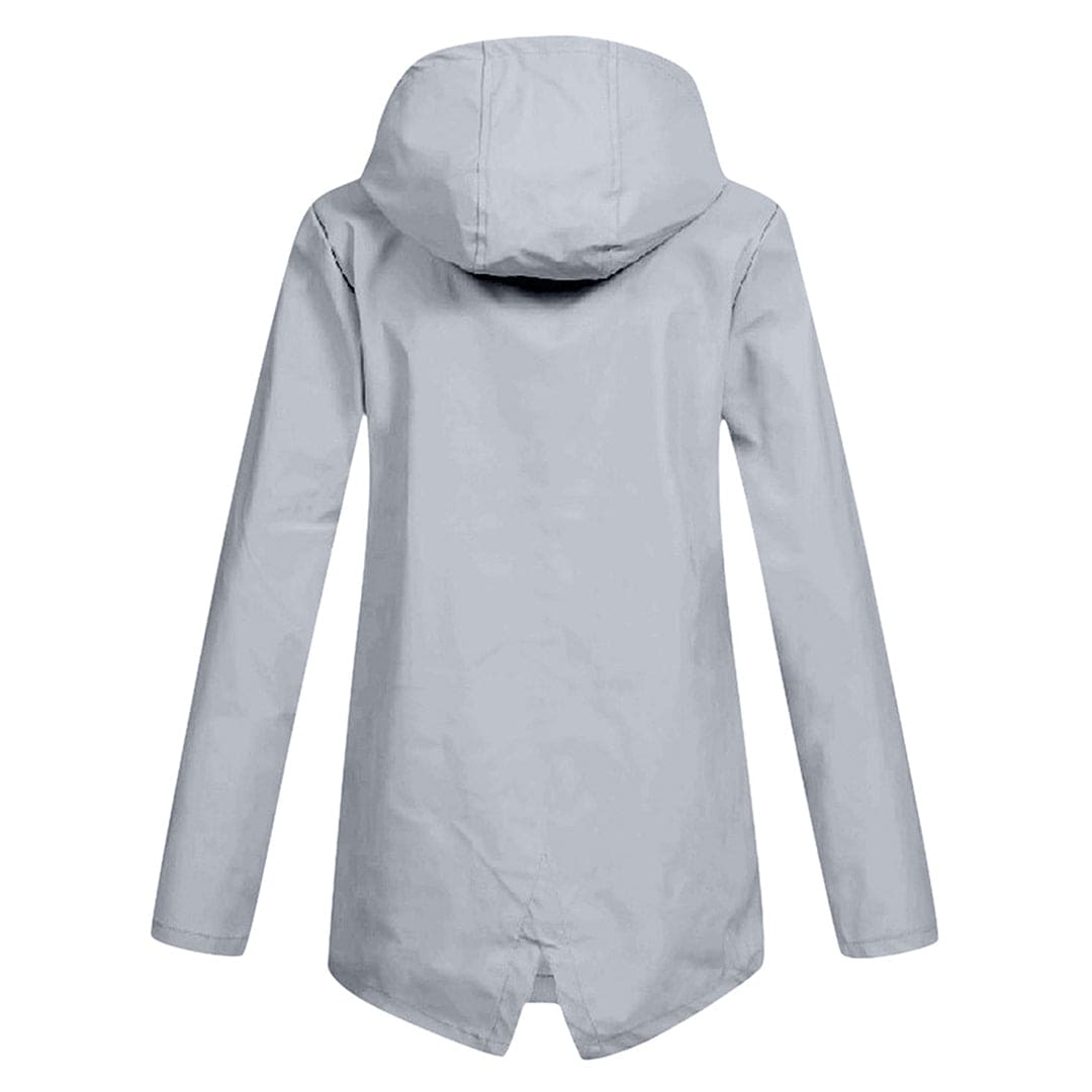Regenjacke für den Herbst - Wasserdichte Lange Windbreaker mit Kapuze für Damen