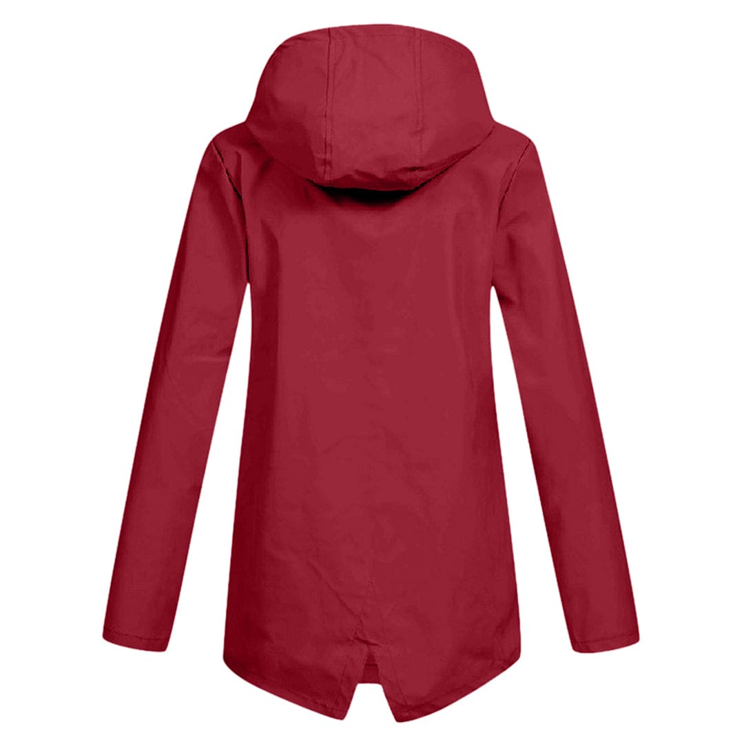 Regenjacke für den Herbst - Wasserdichte Lange Windbreaker mit Kapuze für Damen
