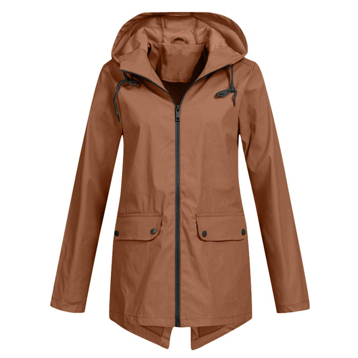 Regenjacke für den Herbst - Wasserdichte Lange Windbreaker mit Kapuze für Damen