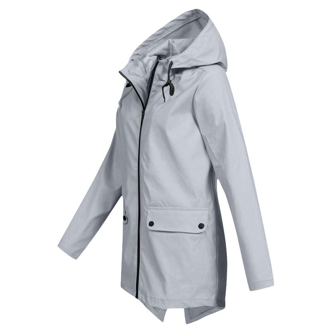 Regenjacke für den Herbst - Wasserdichte Lange Windbreaker mit Kapuze für Damen