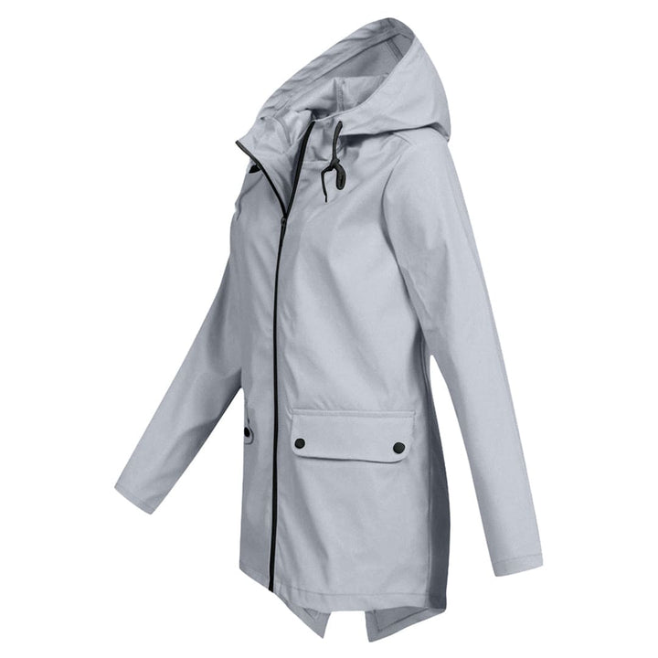 Regenjacke für den Herbst - Wasserdichte Lange Windbreaker mit Kapuze für Damen