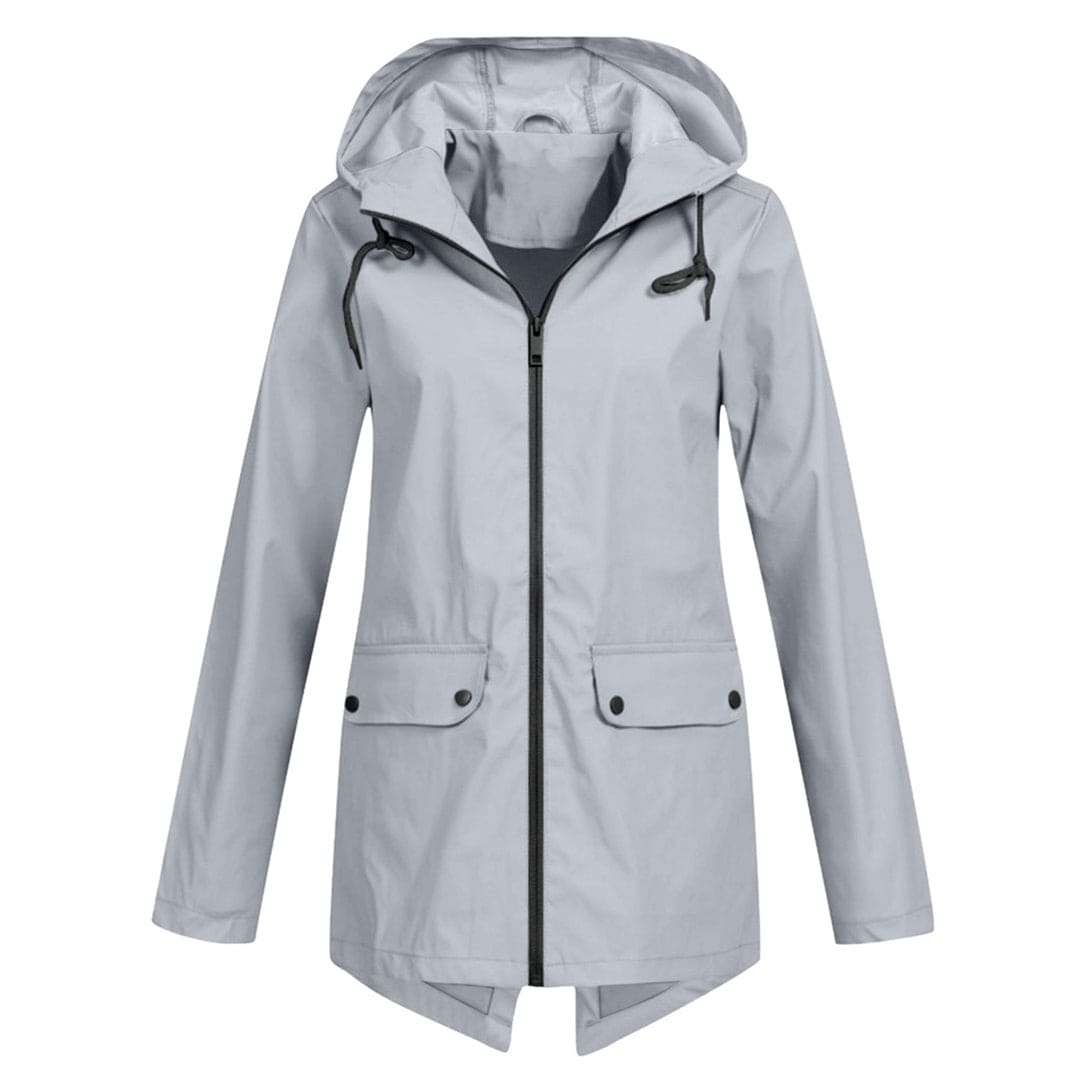 Regenjacke für den Herbst - Wasserdichte Lange Windbreaker mit Kapuze für Damen