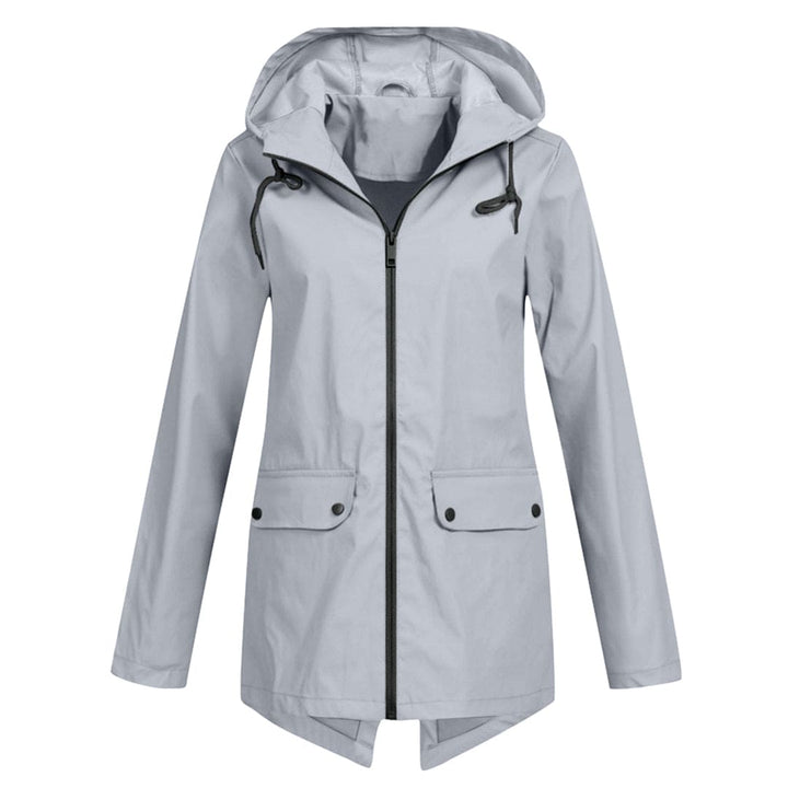 Regenjacke für den Herbst - Wasserdichte Lange Windbreaker mit Kapuze für Damen