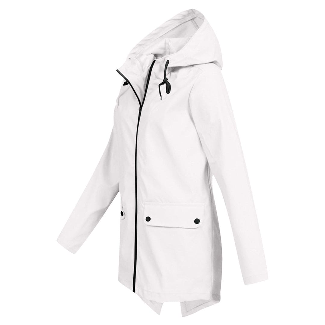 Regenjacke für den Herbst - Wasserdichte Lange Windbreaker mit Kapuze für Damen