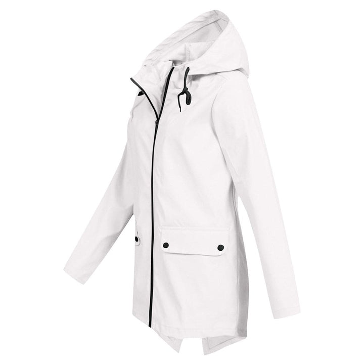 Regenjacke für den Herbst - Wasserdichte Lange Windbreaker mit Kapuze für Damen