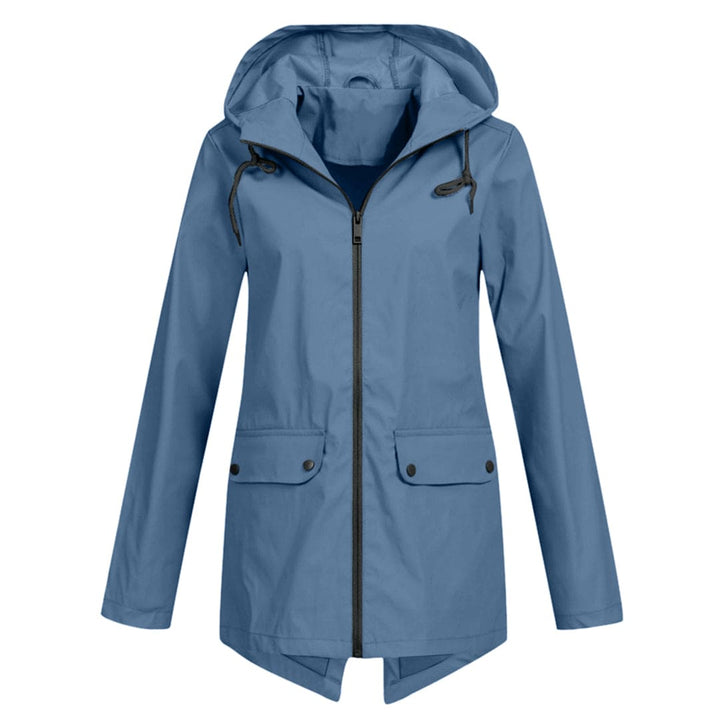 Regenjacke für den Herbst - Wasserdichte Lange Windbreaker mit Kapuze für Damen