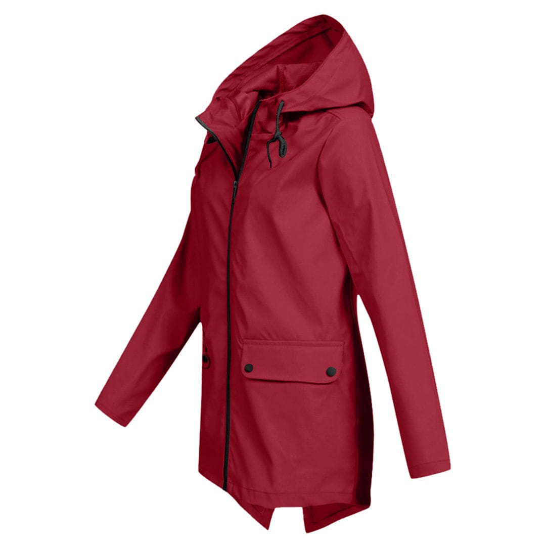 Regenjacke für den Herbst - Wasserdichte Lange Windbreaker mit Kapuze für Damen