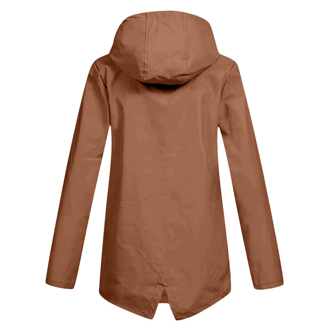 Regenjacke für den Herbst - Wasserdichte Lange Windbreaker mit Kapuze für Damen