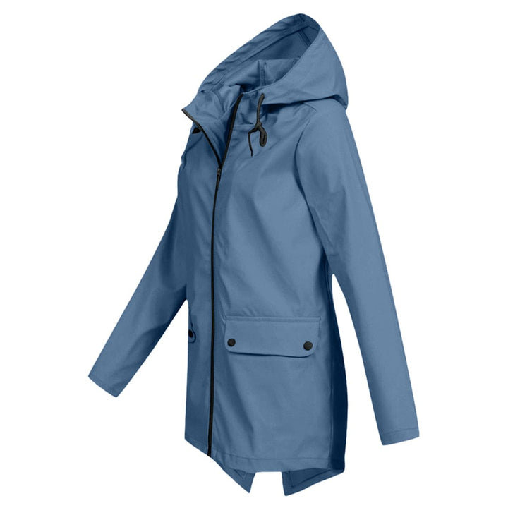 Regenjacke für den Herbst - Wasserdichte Lange Windbreaker mit Kapuze für Damen