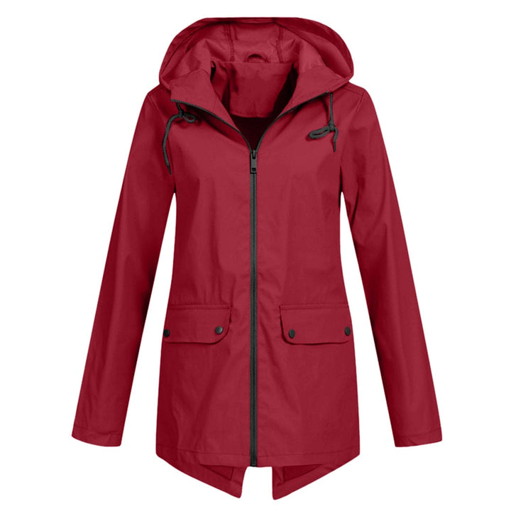 Regenjacke für den Herbst - Wasserdichte Lange Windbreaker mit Kapuze für Damen