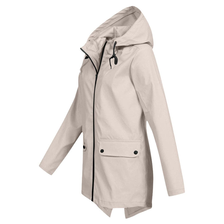 Regenjacke für den Herbst - Wasserdichte Lange Windbreaker mit Kapuze für Damen