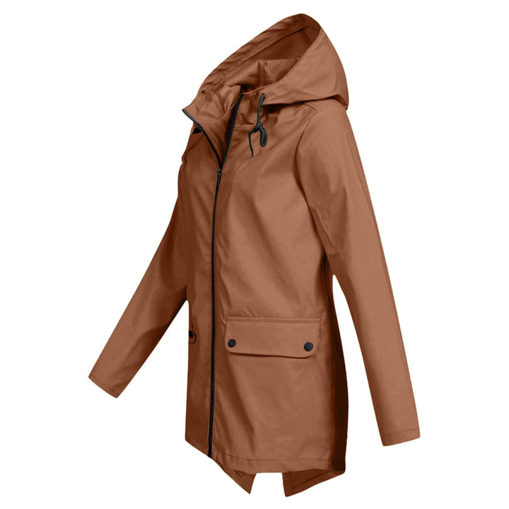 Regenjacke für den Herbst - Wasserdichte Lange Windbreaker mit Kapuze für Damen