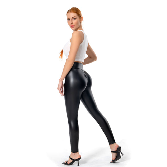 Figuurvormende Leren Legging