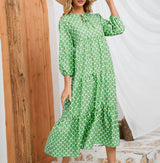 Milena Maxikleid | Grünes langes Sommerkleid für Damen