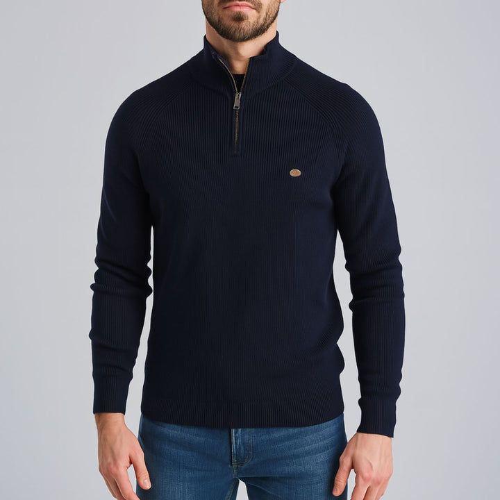 Troyer für den Herbst - Baumwoll-Pullover mit Halb Zip für Herren