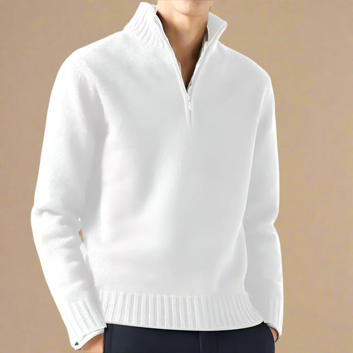 Troyer für den Herbst - Casual Strick Pullover mit Reißverschluss für Herren