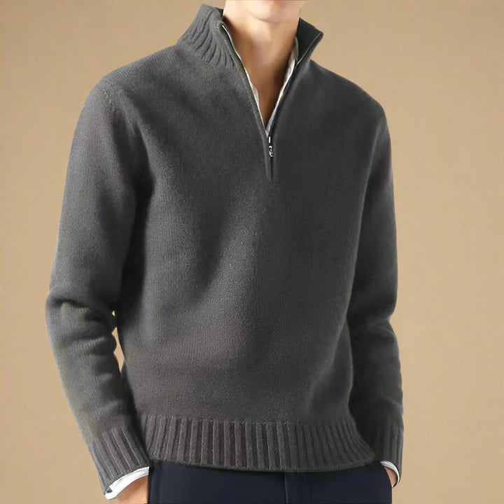 Troyer für den Herbst - Casual Strick Pullover mit Reißverschluss für Herren