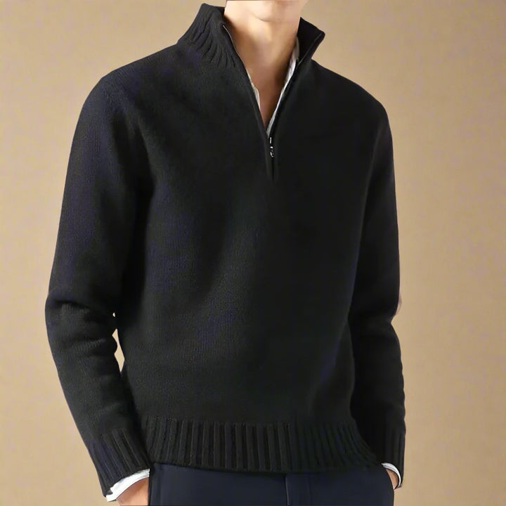 Troyer für den Herbst - Casual Strick Pullover mit Reißverschluss für Herren
