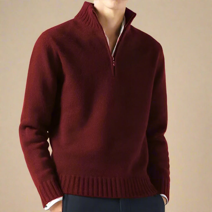 Troyer für den Herbst - Casual Strick Pullover mit Reißverschluss für Herren