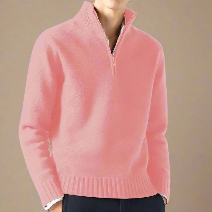 Troyer für den Herbst - Casual Strick Pullover mit Reißverschluss für Herren