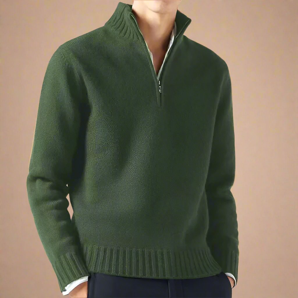 Troyer für den Herbst - Casual Strick Pullover mit Reißverschluss für Herren