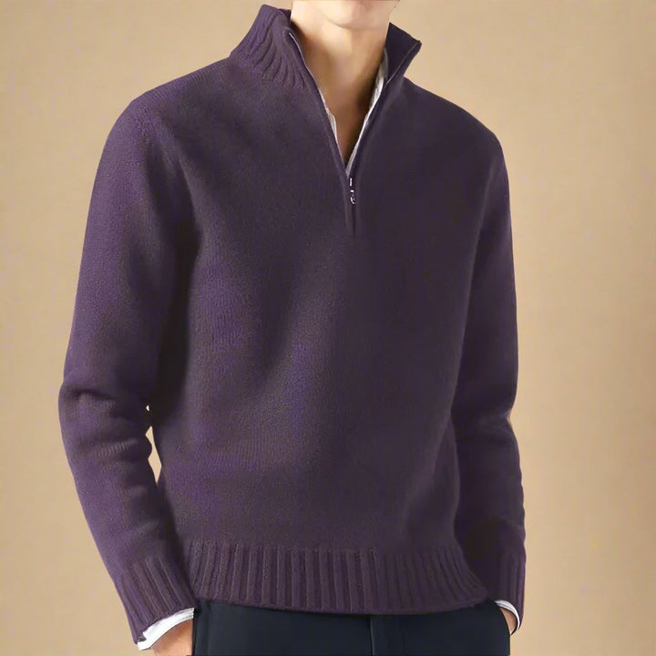 Troyer für den Herbst - Casual Strick Pullover mit Reißverschluss für Herren