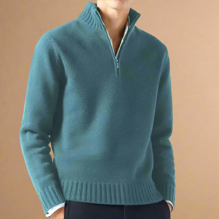 Troyer für den Herbst - Casual Strick Pullover mit Reißverschluss für Herren