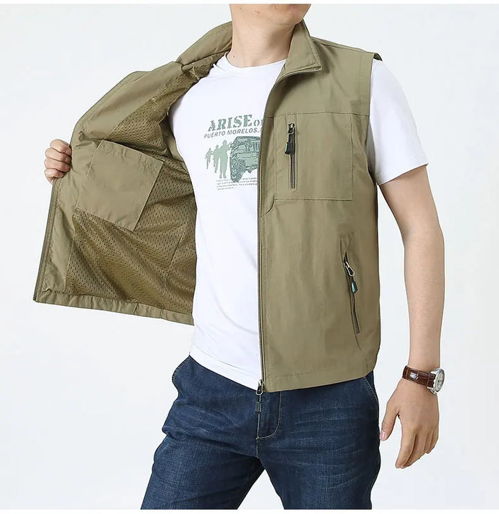 Militär Jagd- und Anglerweste | Leicht Multifunktionsweste mit Taschen Für Herren | Sommerweste