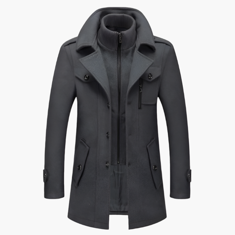 Wollmantel für den Herbst - Premium Lange Wasserfeste Jacke für Herren