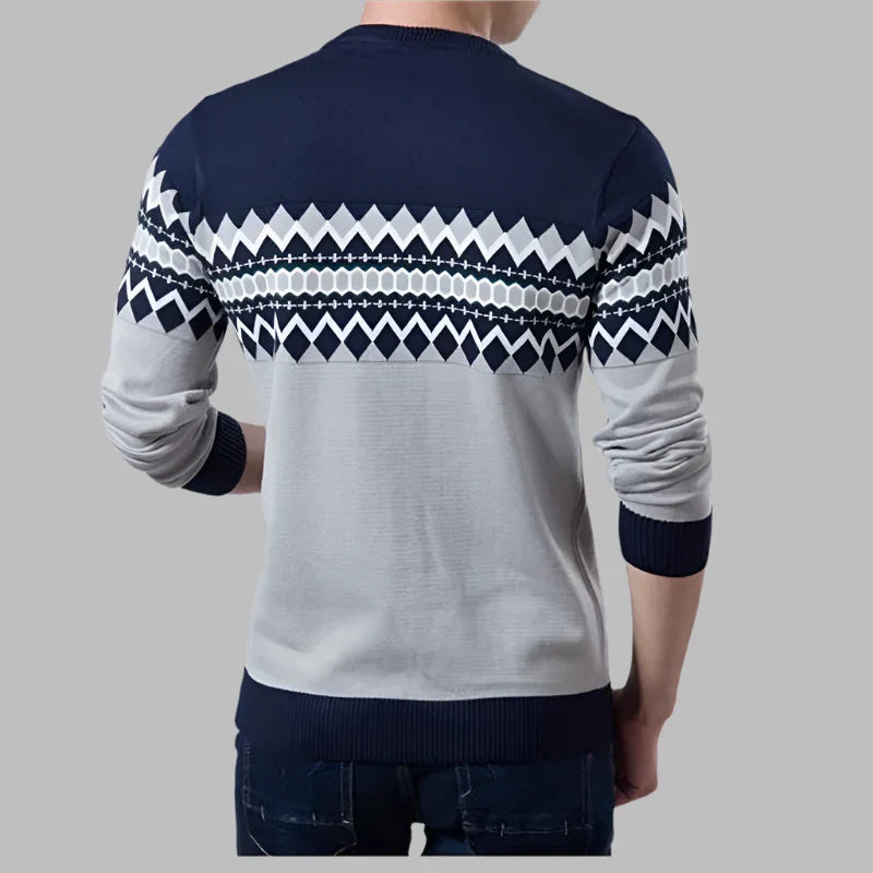 Nordico Zip Sweater | Norwegischer Strick-Schipperpullover mit Reißverschluss für Herren