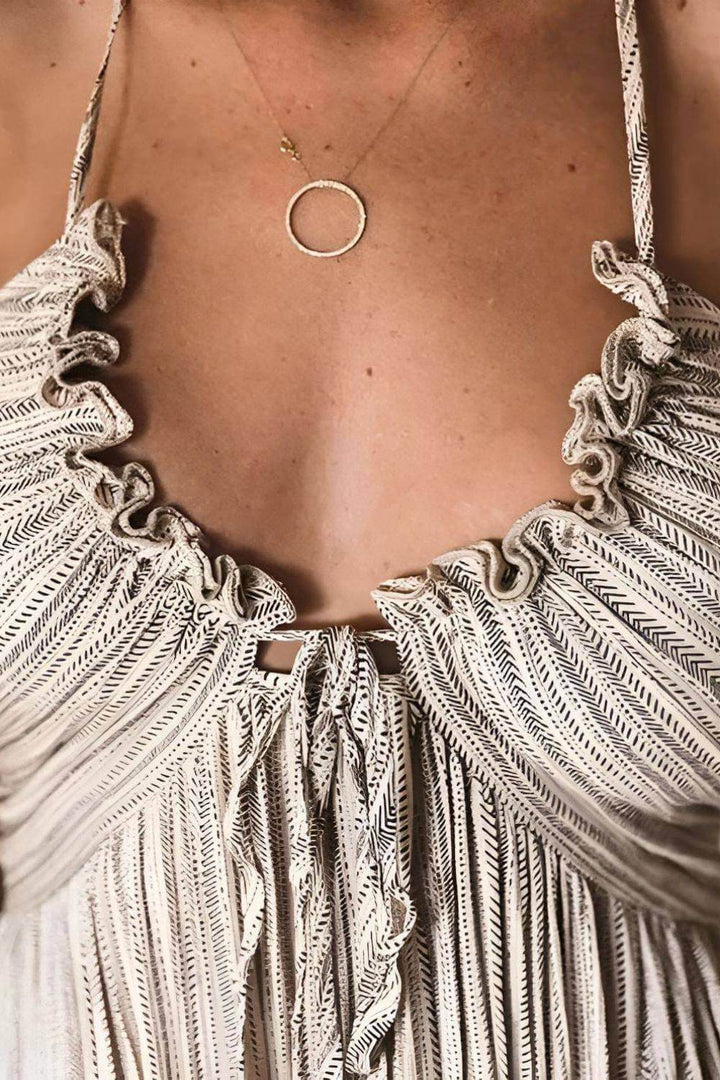 Sommerkleid für Damen - Elegantes Plissee-Maxikleid mit Spaghettiträgern