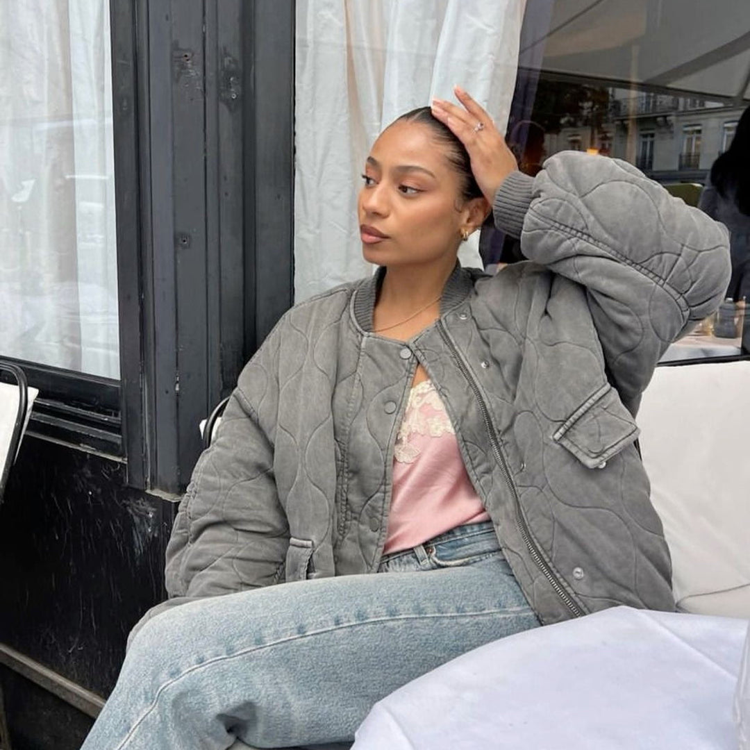 Gesteppte Oversize Bomberjacke für Damen – Kurze, leichte Steppjacke für den Übergang