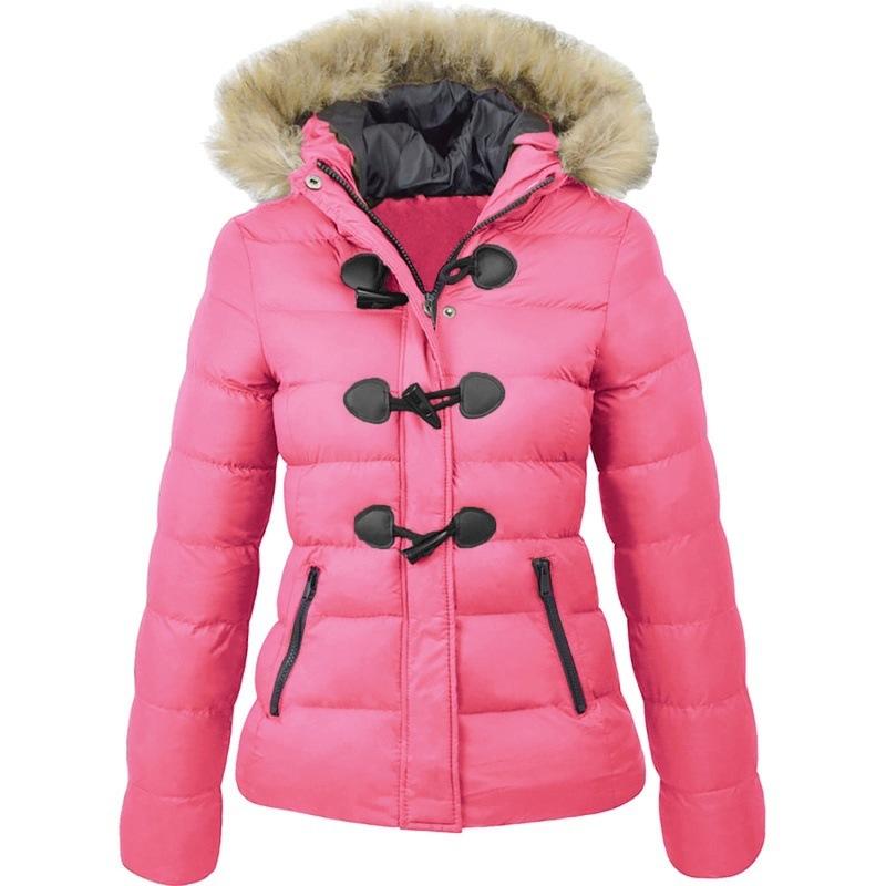 Lange Waterdichte puffer winterjas met bontkraag voor dames