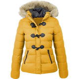 Lange Waterdichte puffer winterjas met bontkraag voor dames